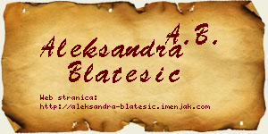 Aleksandra Blatešić vizit kartica